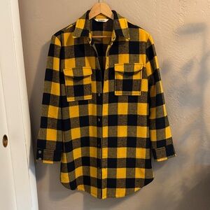 BB Dakota by Steve Madden Yellow and Black Buffalo Plaid Shirt Jacket